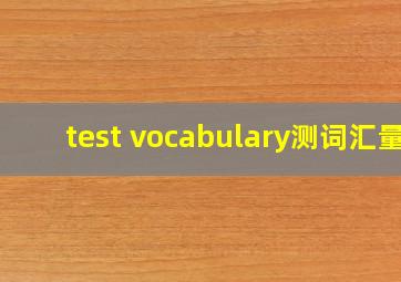 test vocabulary测词汇量